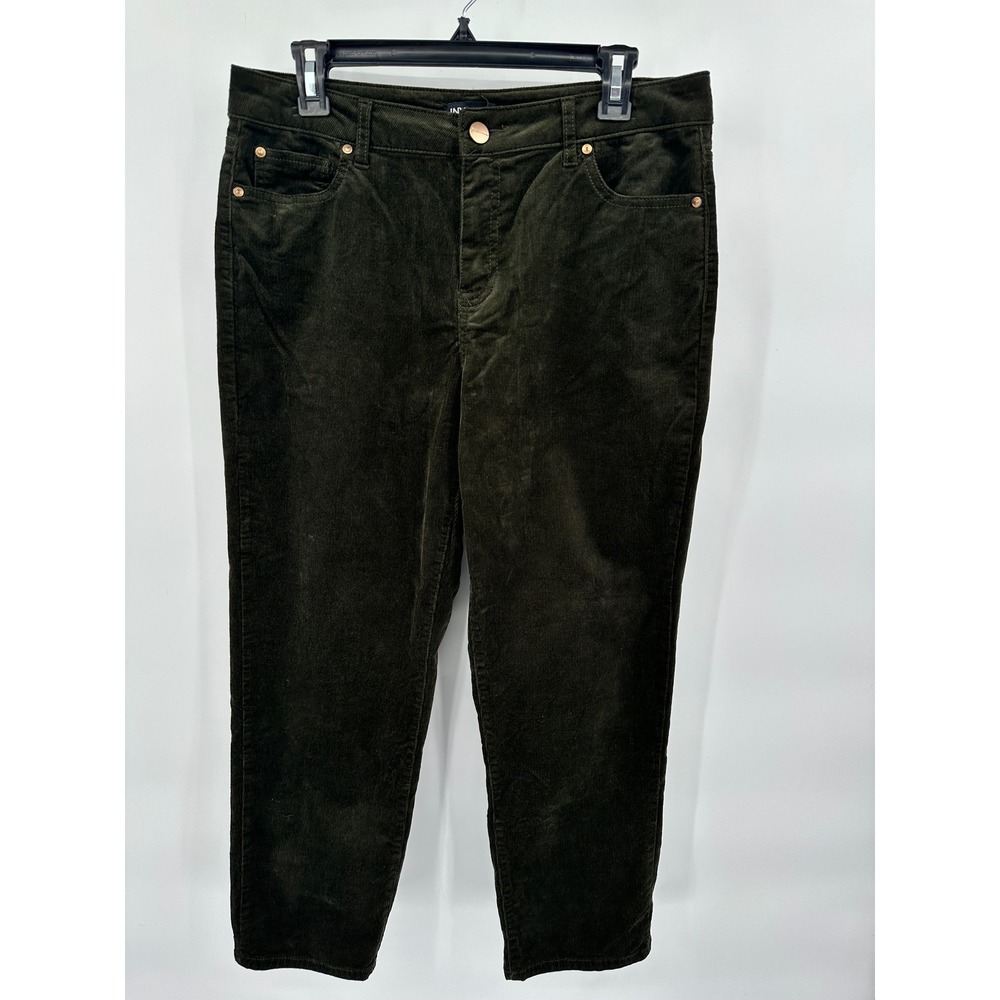 JNY Jones New York Womens Corduroy Pants‎ Olive Green Size 10 Straight Leg